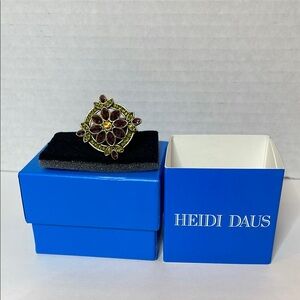 Heidi Daus Purple and Green Ornate Ring